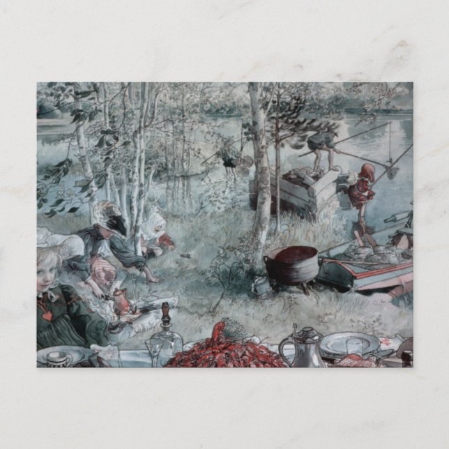 Postal Niños capturando gatras (Anverso)