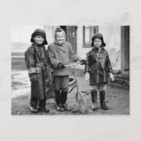 Niños con la vieja Bicicleta 1855 foto vintage de