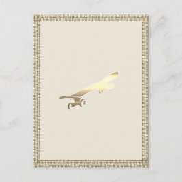 Postal Niños con patinaje en patineta dorada