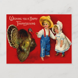 Postal Niños con pavo