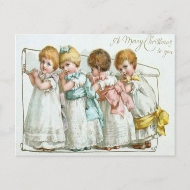 Postal Niños con su lista (Anverso)
