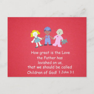Postal Niños con verso bíblico