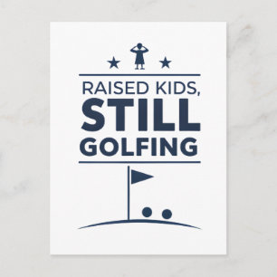 Postal Niños Criados Aún Jugando Golf Humor Moderno de Go