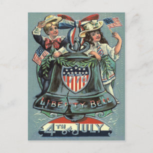 Postal Niños Cuidados Libertad Campana Cinta de la guirna