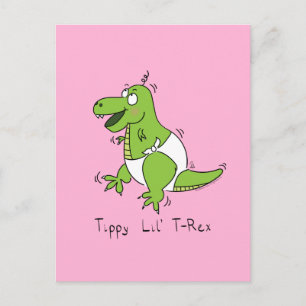 Postal Niños de Dinosaurios Cute Baby T-Rex