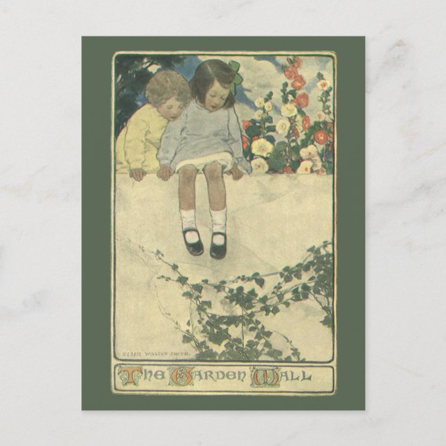 Postal Niños de época, Garden Wall Jessie Willcox Smith (Anverso)