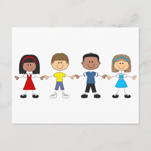 Postal Niños de escuela (Anverso)