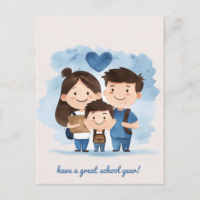 Postal Niños de escuela (Anverso)