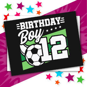 Postal Niños de fútbol de 12 años Cumpleaños de niño de 1