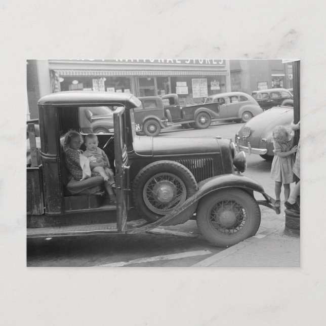 Postal Niños de granja visitando la ciudad, 1941 (Anverso)