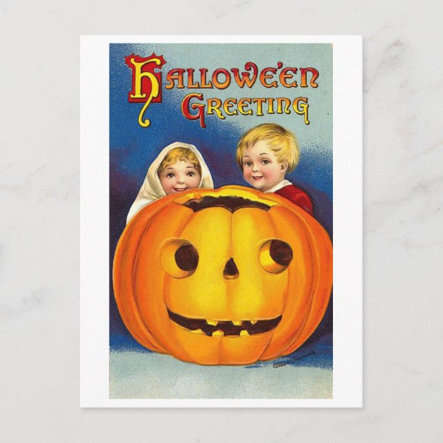 Postal Niños de Halloween (Anverso)