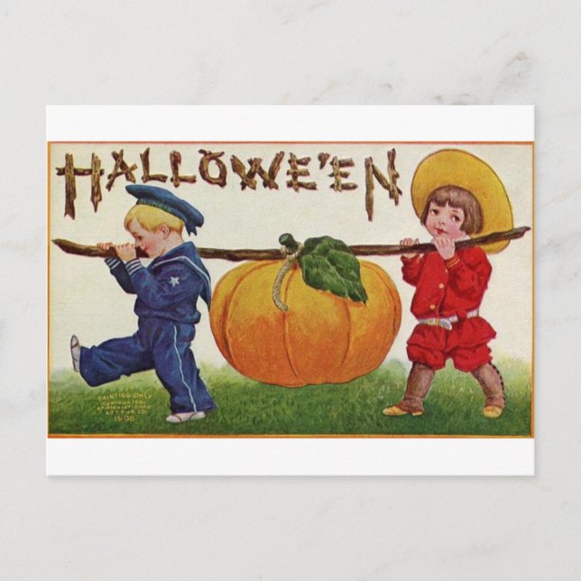Postal Niños de Halloween (Anverso)