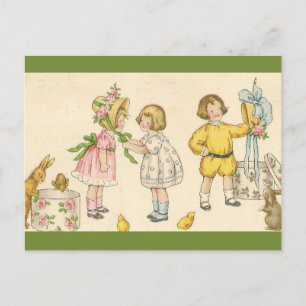 Postal Niños de la época tratando de comprar bonos de Pas