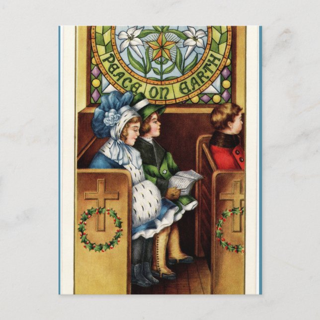 Postal Niños de la Iglesia de la Paz en la Tierra Navidad (Anverso)