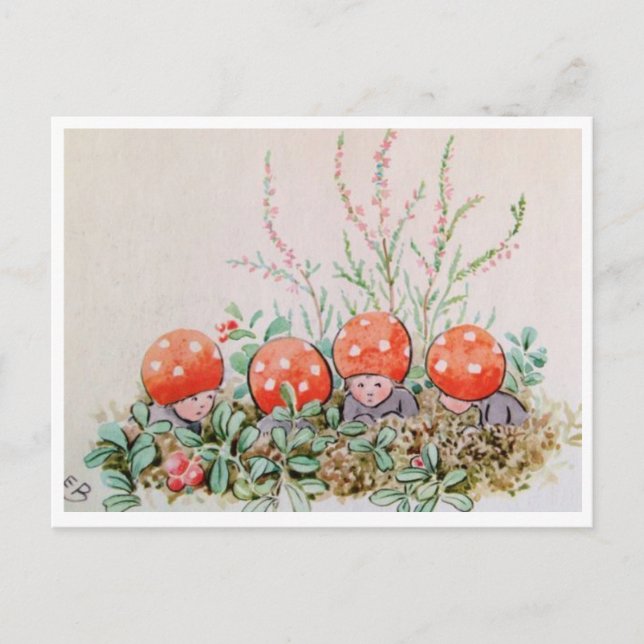 Postal Niños de la selva Elsa Beskow (Anverso)