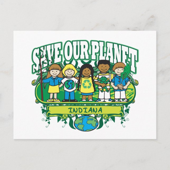 Postal Niños de la Tierra Indiana (Anverso)