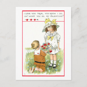 Postal Niños de San Valentín de época
