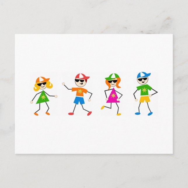 Postal Niños de verano (Anverso)