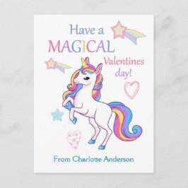 Postal Niños Día de San Valentín Magical Unicornio