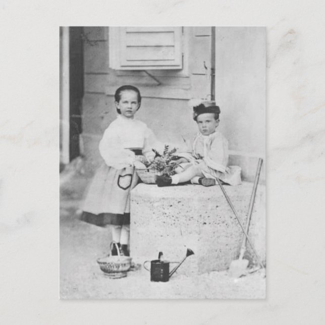 Postal Niños Empress Elisabeth, Gisela y Rudolf (Anverso)