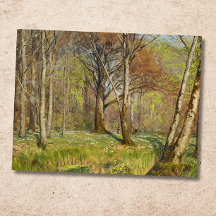 Postal Niños en el bosque de primavera H.A. Brendekilde