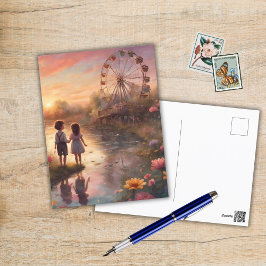 Postal Niños en el Carnaval