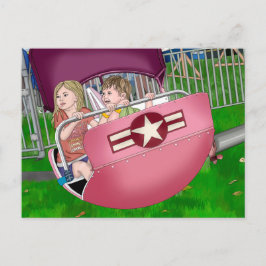 Postal Niños en el Carnaval Arte Whimsical