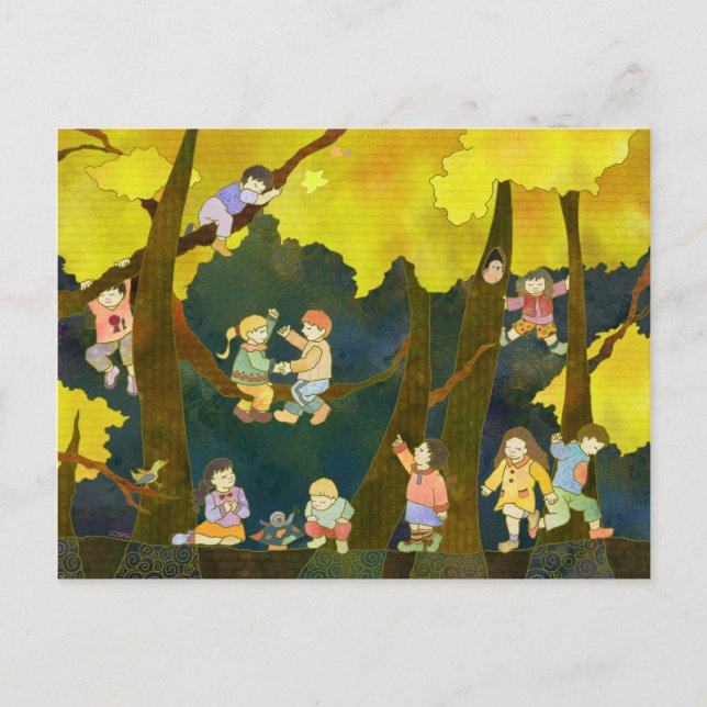 Postal Niños en el cielo (Anverso)