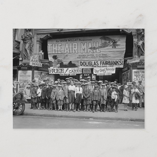Postal Niños en el cine, 1925 (Anverso)