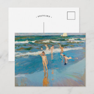 Postal Niños en el Mar Joaquín Sorolla