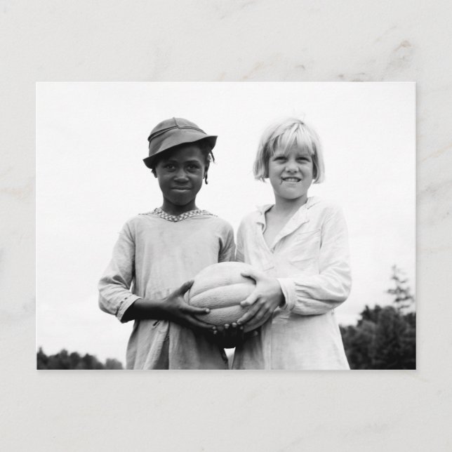 Postal Niños en la casa de la colina, Mississippi - 1936 (Anverso)