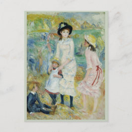 Postal Niños en la costa de Guernsey Renoir