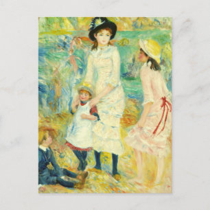 POSTAL NIÑOS EN LA MAÑANA POR RENOIR