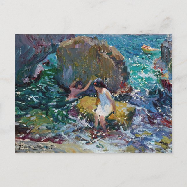 Postal Niños en la orilla, Jávea | Joaquín Sorolla (Anverso)