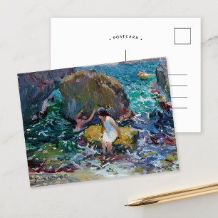 Postal Niños en la orilla, Jávea   Joaquín Sorolla
