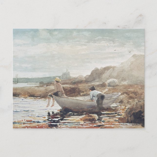 Postal Niños en la playa (Anverso)