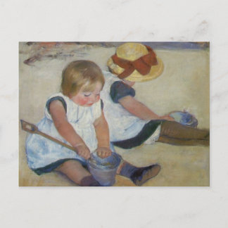 Postal Niños en la playa, Mary Cassatt