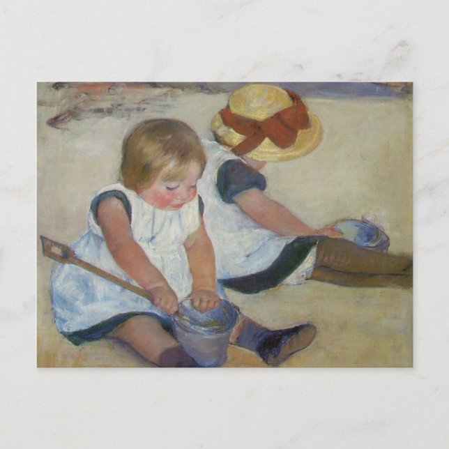 Postal Niños en la playa, Mary Cassatt (Anverso)