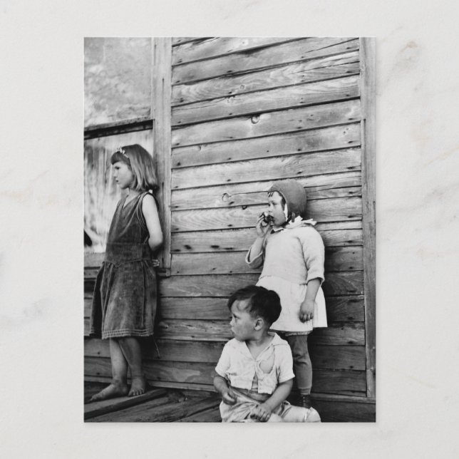 Postal Niños en la pobreza: Años 1930 (Anverso)