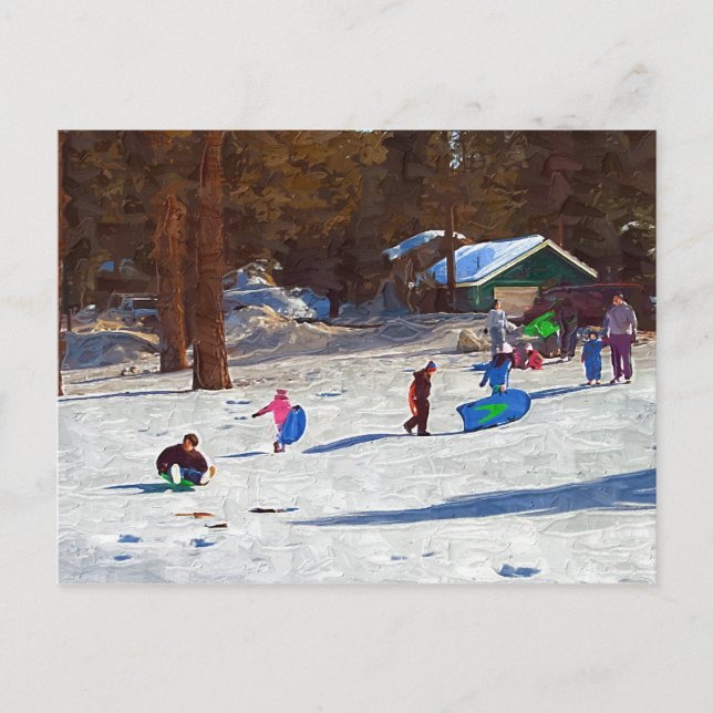 Postal Niños en Nieve (Anverso)