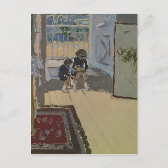 Postal Niños en una habitación, 1893 (Anverso)