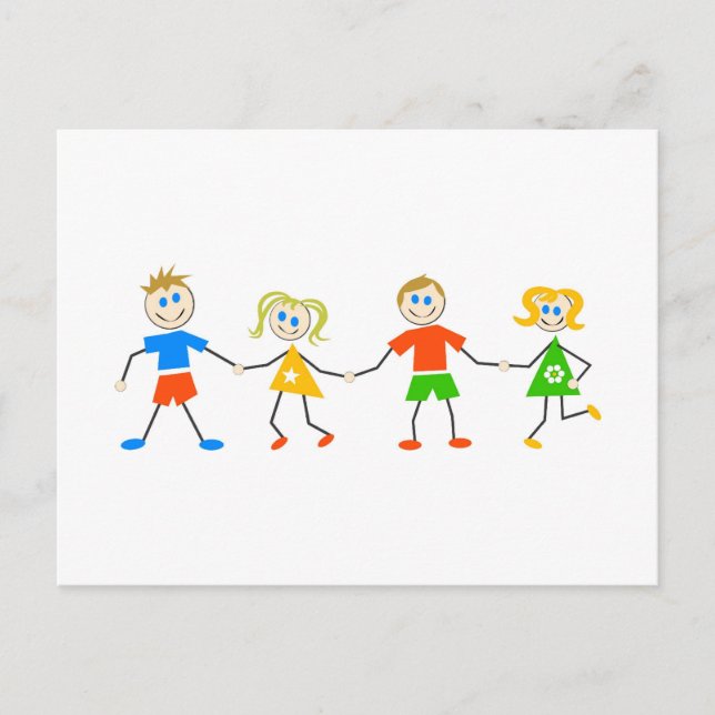 Postal Niños felices (Anverso)