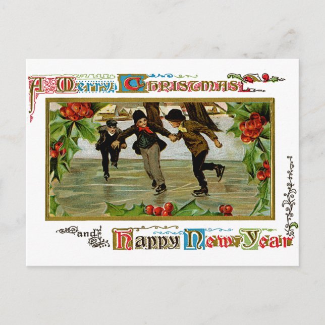 Postal Niños Iceskando (Anverso)