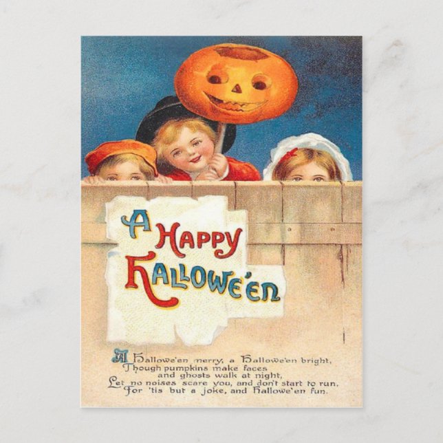 Postal Niños Jack O Lantern Ellen Clapsaddle (Anverso)