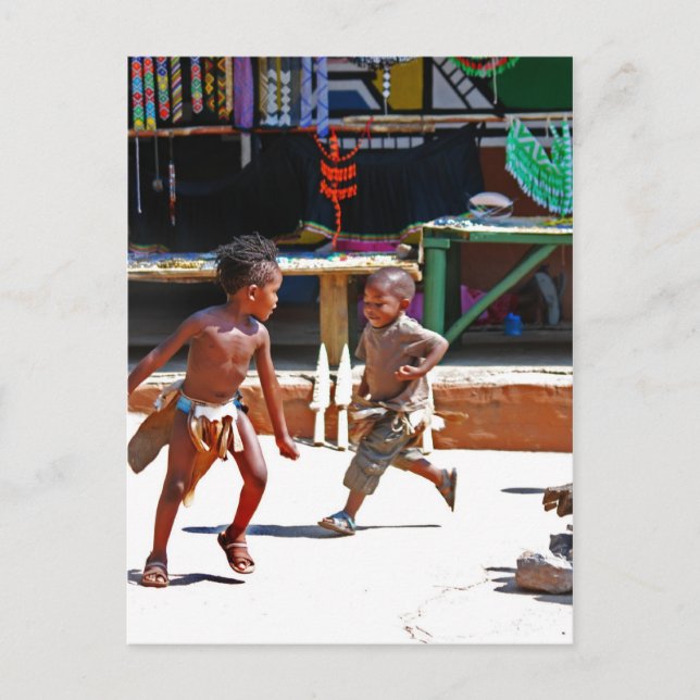 Postal Niños jugando (Anverso)