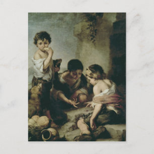 Postal Niños jugando a los dados, c.1670-75