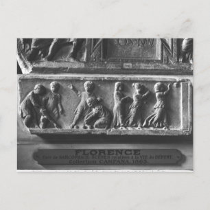 Postal Niños jugando juegos de bolas, fragmento