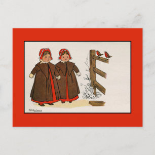 Postal Niños malditos de Victoria, robos, nieve, invierno