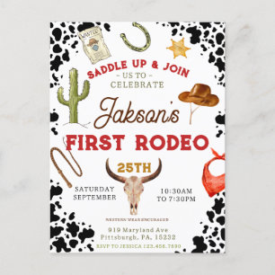 Postal Niños Mi Primer Rodeo Vaquero Cumpleaños 1