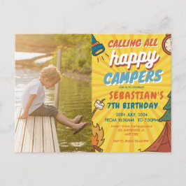 Postal Niños modernos de la fiesta de cumpleaños de campi